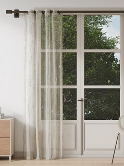 Ddecor Live Beautiful - 1 Piece of Abstract Door Ready Made Curtain - White