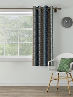 Ddecor Live Beautiful - 1 Piece of Abstract Window Ready Made Curtain - Blue