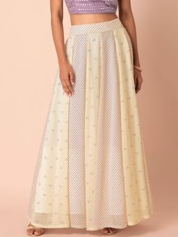 Indya - Ivory Bandhani Printed Lehenga Skirt
