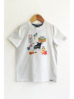One Friday - White Tee With Fun Print