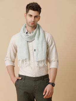 Linen Club - Green Solid Pure Linen Men Stole