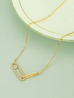 Carlton London - Gold Plated with Cz Unique Necklace for Women