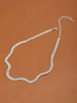 Carlton London - Rhodium Plated with Cz Stylish Necklace for Women