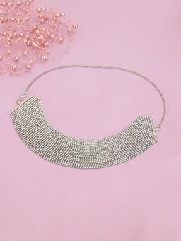Carlton London - Cz with Rhodium Plated Layered Choker Necklace for Women