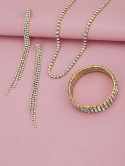 Carlton London - Gold Plated with Cz Jewellery Set for Women (Set of 3)