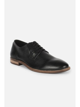 Louis Philippe - Men Black Leather Lace Up Derbies