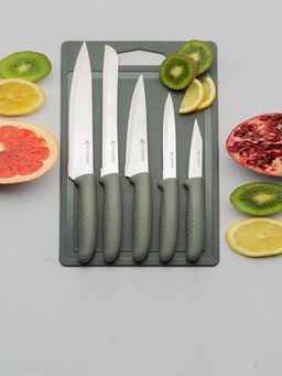 Viners - Premium Stainless Steel Knife Set of 5 with Chopping Board