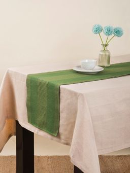 Fabindia - Green Cotton Woven Runner