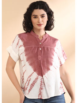 Maaesa - Women Tie-Dye Rayon Brown Top