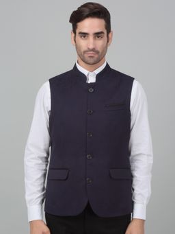 Cantabil - Men Purple Woven Party Wear Waistcoat