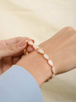 METALM - Rose Gold Pear Cut Bracelet in 925 Silver