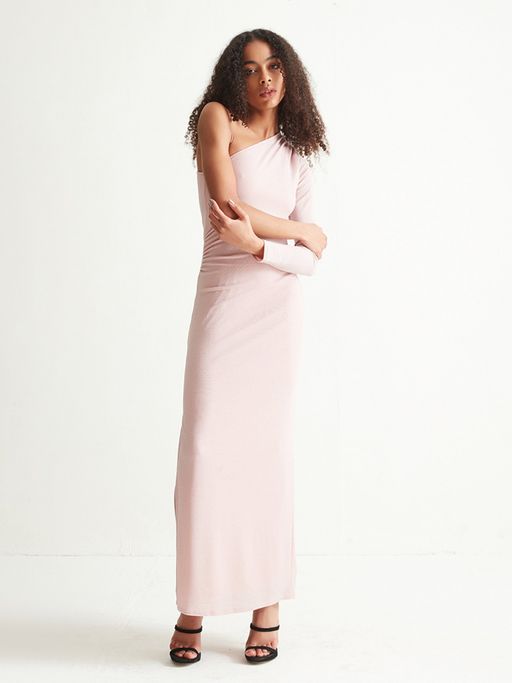 cover story maxi dress Buy COVER STORY Pink Shimmer Maxi Dress Online