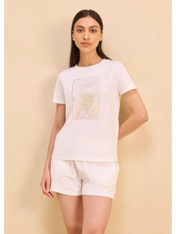 Alonge - Foil Printed Everlasting White T-Shirt