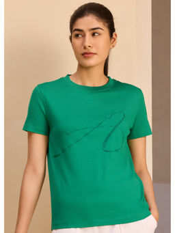 Alonge - Relaxed Fit Embroidery Emerald Green T-Shirt