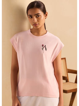 Alonge - Solid Boxy Muscle Pearl Pink T-Shirt
