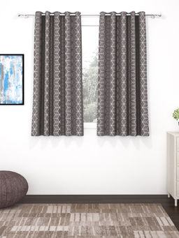 Story@Home - Grey 300 GSM Polyester Blackout Curtain