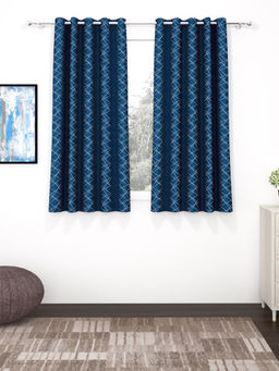 Story@Home - Blue 300 GSM Polyester Blackout Curtain