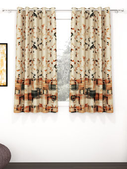 Story@Home - Beige 300 GSM Polyester Blackout Curtain
