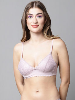 PrettyCat - Lightly Padded Non-wired Floral Lace Partywear Bralette Bra