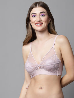 PrettyCat - Lightly Padded Non-wired Floral Lace Partywear Bralette Bra