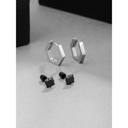 Yellow Chimes - Silver Small Stud Hoop Earrings