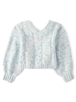 The Children's Place - Girls Bow Back Cable Knit Chenille Sweater