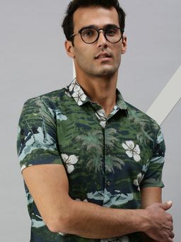 SHOWOFF - Men's Casual Cotton Printed Shirts-green