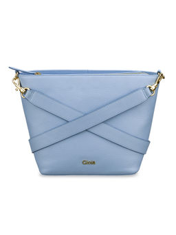Gioia - Casual Medium Blue Leather Crossbody Bag