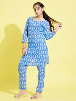 Vastramay - Girls Aqua Blue Kurta and Pant (Set of 2)