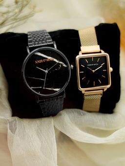 Joker and Witch - Black Stainless Steel Watch (Pack of 2) - JWCW62