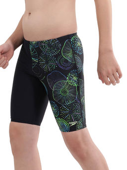 Speedo - Boy's Endruance 10 Digital Print Jammer - True Navy & Aquarium