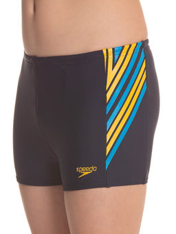 Speedo - Boy's Endurance10 Logo Panel Print Aquashort - True Navy & Mango