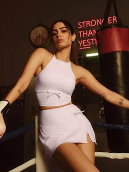 Cava Athleisure - Blush Pink Bow Halter Crop Top