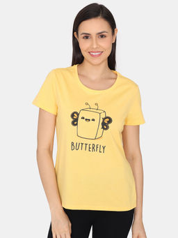 Zivame - Rosaline Mystic Town Knit Cotton T-shirt - Samoan Sun