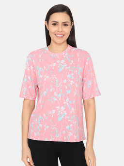 Zivame - Venus Dreams Knit Poly Loungewear T-shirt - Murex Shell