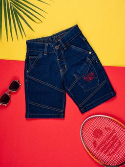 Purple United Kids - Boys Solid Bermudas-Dark Blue