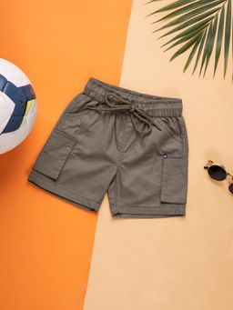 Purple United Kids - Boys Solid Shorts-Olive