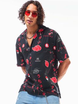 Bewakoof - Men's Black All Over Printed Oversized Shirt