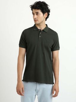 United Colors of Benetton - Green Regular Fit Polo Neck Solid Polo T-shirt