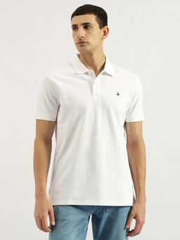 United Colors of Benetton - White Relaxed Fit Polo Neck Solid Polo T-shirt