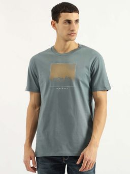 United Colors of Benetton - Blue Regular Fit Round Neck Printed T-Shirt