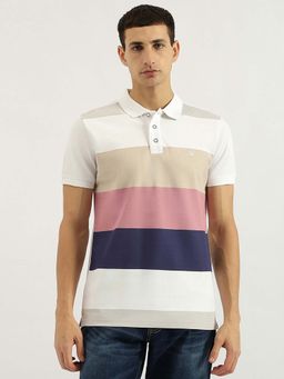 United Colors of Benetton - Multi-Color Relaxed Fit Polo Neck Color Block Polo T-shirt
