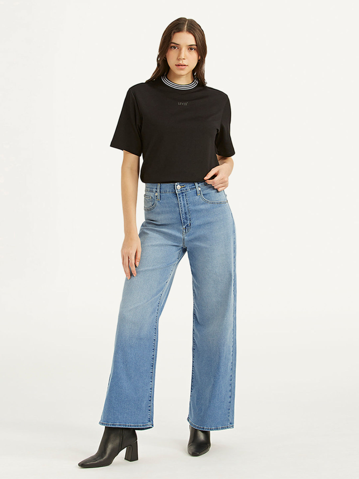 levi's Women High Rise Wide Leg Blue Jeans-picture-42