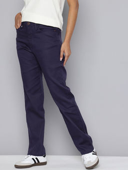 Levi's - Women Redloop High Rise Navy Blue Straight Fit Trousers
