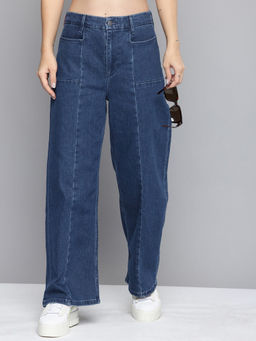 Levi's - Women Blue Mile High Wide Leg Fit High Rise Jeans