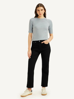 Levi's - Women Mid Rise Straight Fit Black Jeans