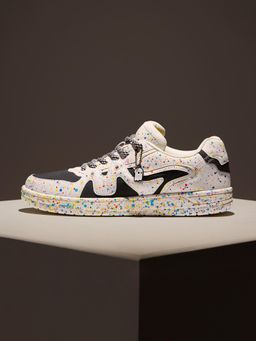 The Souled Store - Originals Ubz : Splatter Men Low Top White Sneakers