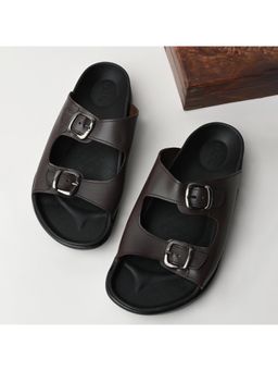 REGAL - Brown Men Textured Leather Sandals
