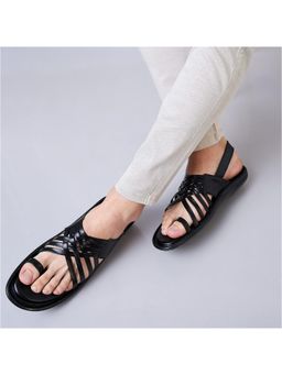 REGAL - Black Men One Toe Formal Strappy Sandal