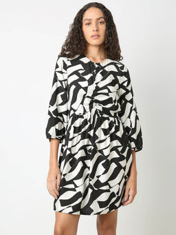 VERO MODA - Black Printed Dress